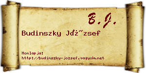 Budinszky József névjegykártya