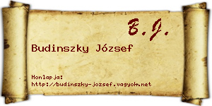 Budinszky József névjegykártya